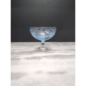 Fostoria Versailles Blue Grapefruit Bowl, Glass‎ Goblet, Kitchenware, No Liner